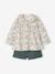 Ensemble 3 pièces bébé fille tee-shirt, short velours et bandeau vert foncé - vertbaudet enfant 
