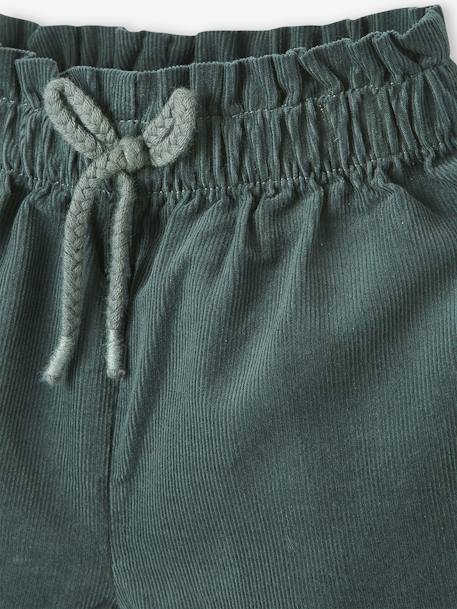 Ensemble 3 pièces bébé fille tee-shirt, short velours et bandeau vert foncé - vertbaudet enfant 