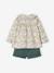 Ensemble 3 pièces bébé fille tee-shirt, short velours et bandeau vert foncé - vertbaudet enfant 