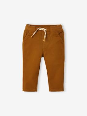 -Lined Twill Trousers for Baby Boys