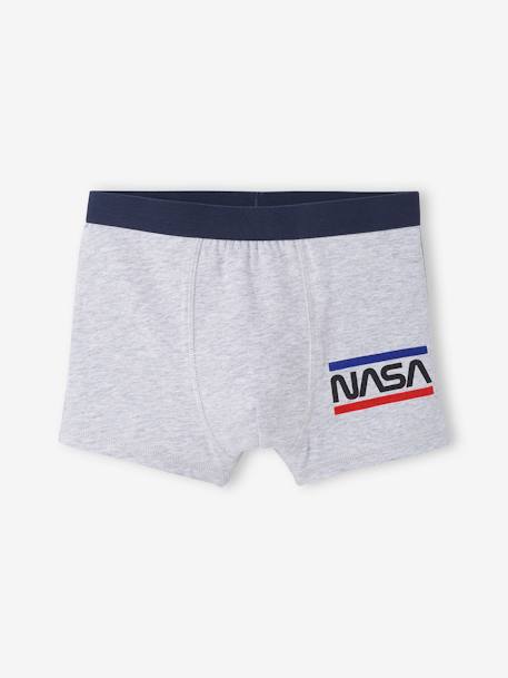 Pack of 3 NASA® Boxer Shorts BLUE DARK SOLID WITH DESIGN - vertbaudet enfant 