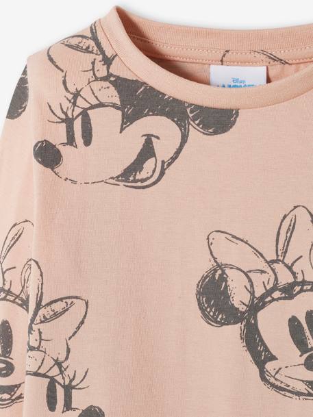 Long Sleeve Minnie Mouse Top for Girls by Disney® PINK DARK ALL OVER PRINTED - vertbaudet enfant 