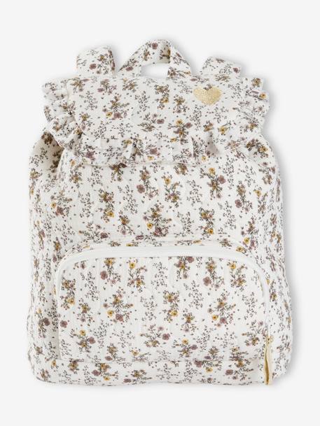 Floral Backpack BEIGE LIGHT ALL OVER PRINTED - vertbaudet enfant 