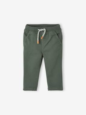 Lined Twill Trousers for Baby Boys  - vertbaudet enfant