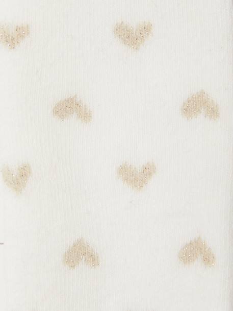 Tights with Hearts for Baby Girls ecru - vertbaudet enfant 