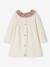 Robe en tricot bébé col en tissu fleuri ivoire - vertbaudet enfant 