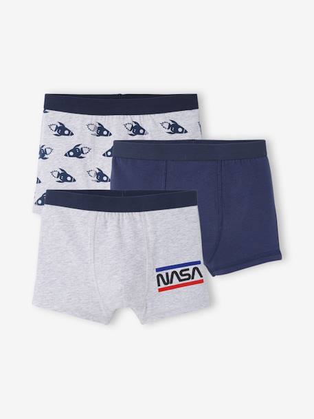 Lot de 3 boxers NASA® Bleu marine, gris chiné - vertbaudet enfant 