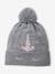 Knitted Beanie with Embroidered Unicorn, for Girls GREY MEDIUM MIXED COLOR - vertbaudet enfant 