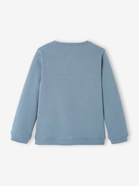 Sweatshirt with Message & Iridescent Details for Girls BLUE LIGHT SOLID+chocolate+emerald green+PURPLE DARK SOLID WITH DESIGN+rosy+violet - vertbaudet enfant 