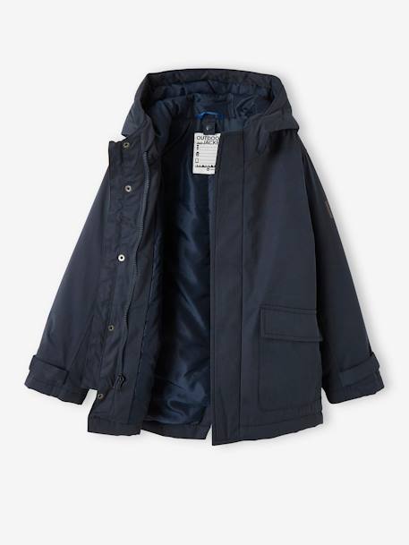 Parka garçon 3 en 1 blouson amovible kaki+lichen+Marine grisé+noix de pécan - vertbaudet enfant 