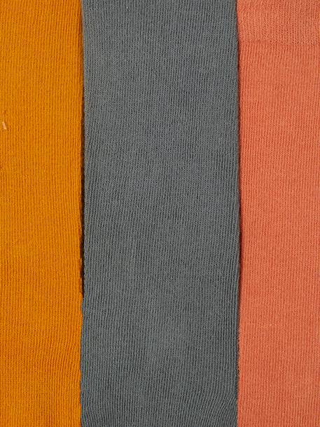 Pack of 3 Knitted Tights for Babies GREEN MEDIUM 2 COLOR/MULTICOLR+hazel+marl grey+old rose+White - vertbaudet enfant 