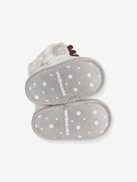 Pram Boots with Faux Fur for Babies ecru - vertbaudet enfant 