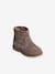 Printed Leather Boots with Zip for Baby Girls BEIGE MEDIUM ALL OVER PRINTED - vertbaudet enfant 