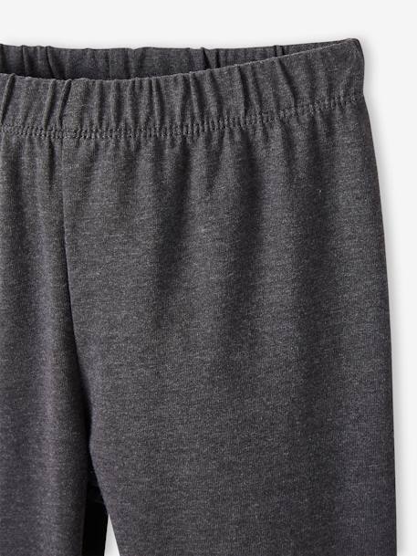 Lot de 2 leggings fille Basics anthracite+écru+gris chiné+noir+lot gris anthracite + bleu mar - vertbaudet enfant 