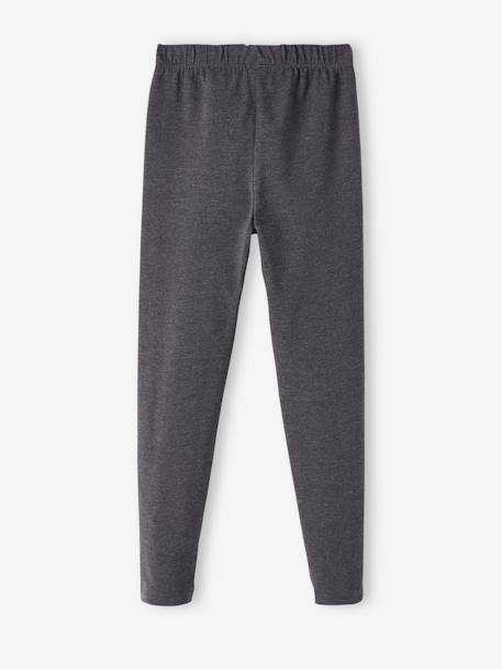 Lot de 2 leggings fille Basics anthracite+écru+gris chiné+noir+lot gris anthracite + bleu mar - vertbaudet enfant 