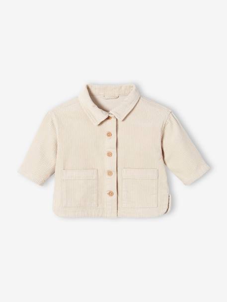Corduroy Shirt for Babies ecru - vertbaudet enfant 