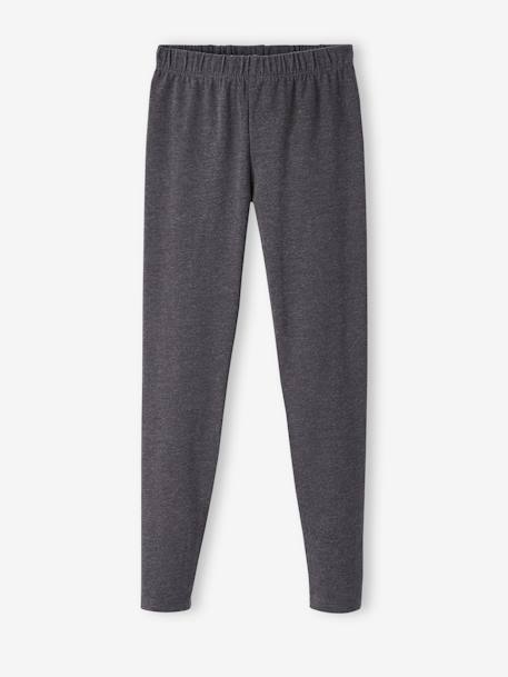 Lot de 2 leggings fille Basics anthracite+écru+gris chiné+noir+lot gris anthracite + bleu mar - vertbaudet enfant 