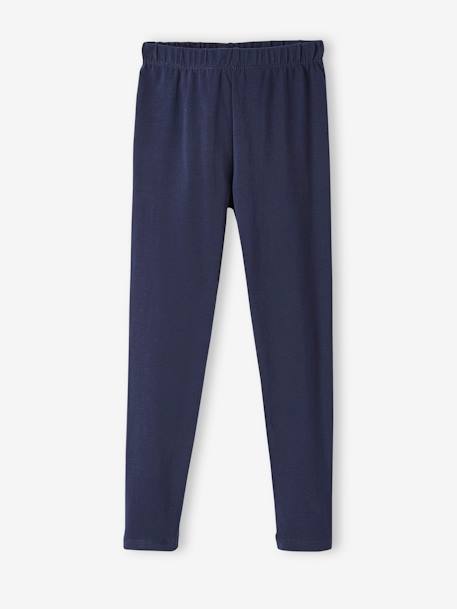 Lot de 2 leggings fille Basics anthracite+écru+gris chiné+noir+lot gris anthracite + bleu mar - vertbaudet enfant 