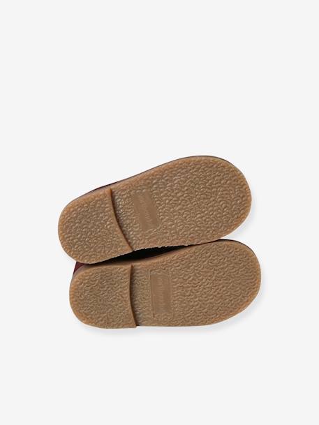 Bottines bébé fille cuir lacées bordeaux - vertbaudet enfant 
