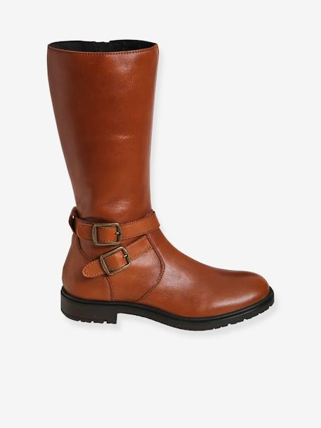 Leather Riding Boots for Girls camel - vertbaudet enfant 