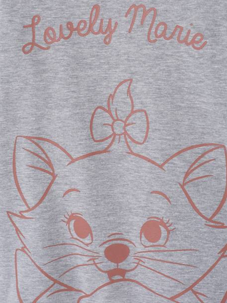Long Sleeve Top with Marie of The Aristocats by Disney®, for Girls GREY LIGHT SOLID WITH DESIGN - vertbaudet enfant 
