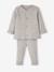 Ensemble bébé mixte gilet pantalon en tricot blanc+gris clair chiné+vert d'eau+vert sauge - vertbaudet enfant 