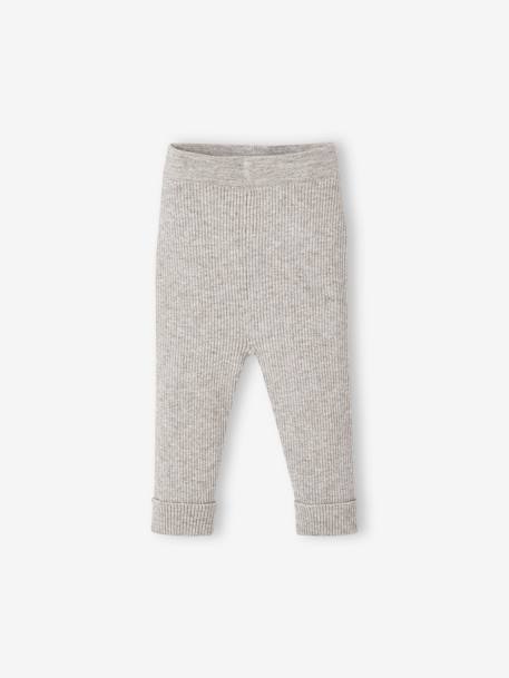 Ensemble bébé mixte gilet pantalon en tricot blanc+gris clair chiné+vert d'eau+vert sauge - vertbaudet enfant 