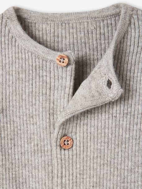 Ensemble bébé mixte gilet pantalon en tricot blanc+gris clair chiné+vert d'eau+vert sauge - vertbaudet enfant 