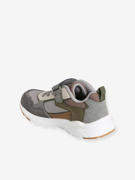 Trainers with Laces & Touch Fasteners for Boys GREY MEDIUM SOLID - vertbaudet enfant 