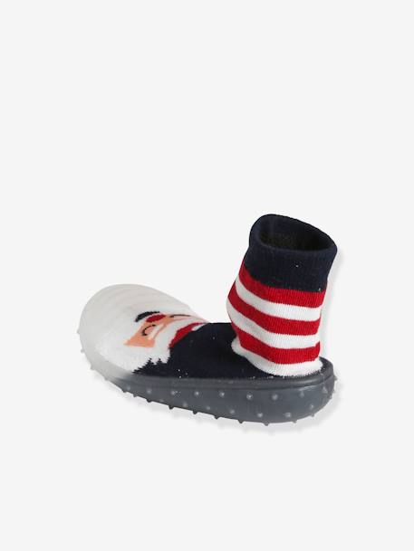 Christmas Non-Slip Slipper Socks for Children striped red - vertbaudet enfant 