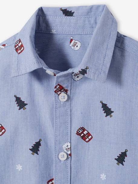 Christmas Gift Box, Shirt & Bow Tie for Boys chambray blue - vertbaudet enfant 