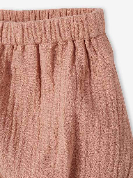 Cotton Gauze Dress & Matching Briefs for Babies PINK MEDIUM SOLID - vertbaudet enfant 