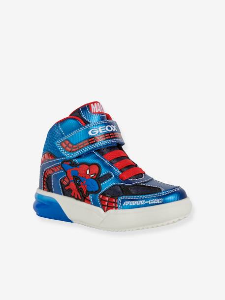 High-Top Light-Up Trainers for Boys, Grayjay by GEOX® navy blue - vertbaudet enfant 