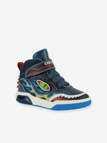High-Top Light-Up Trainers for Boys, Inek by GEOX® navy blue - vertbaudet enfant 