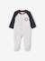 Fleece Sleepsuit with Opening on the Front, for Baby Boys GREY MEDIUM SOLID WITH DESIGN - vertbaudet enfant 