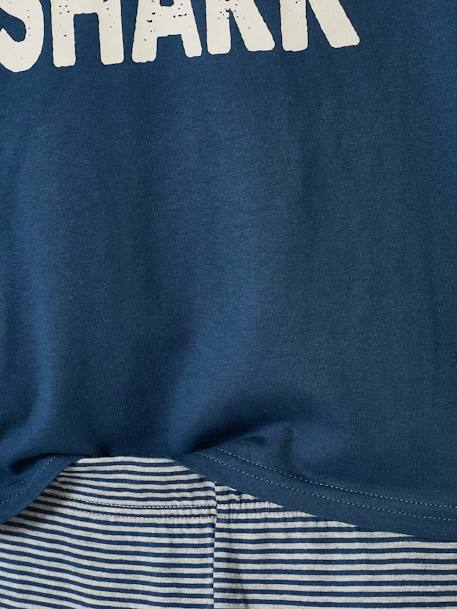 Pack of 2 Shark Pyjamas for Boys BLUE DARK SOLID WITH DESIGN - vertbaudet enfant 