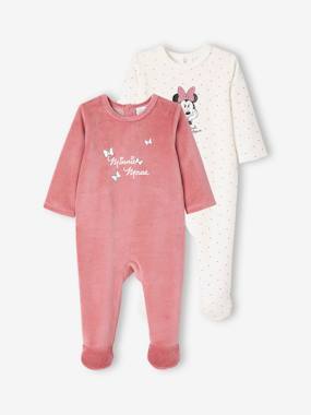 Baby-Pyjamas & Sleepsuits-Pack of 2 Minnie Mouse Sleepsuits for Girls, by Disney®