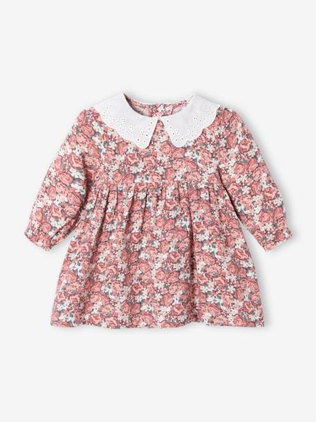 Romantic Dress with Broderie Anglaise Collar, for Babies  - vertbaudet enfant 