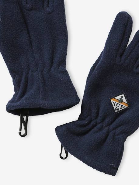 Polar Fleece Gloves for Boys BLUE DARK TWO COLOR/MULTICOL - vertbaudet enfant 