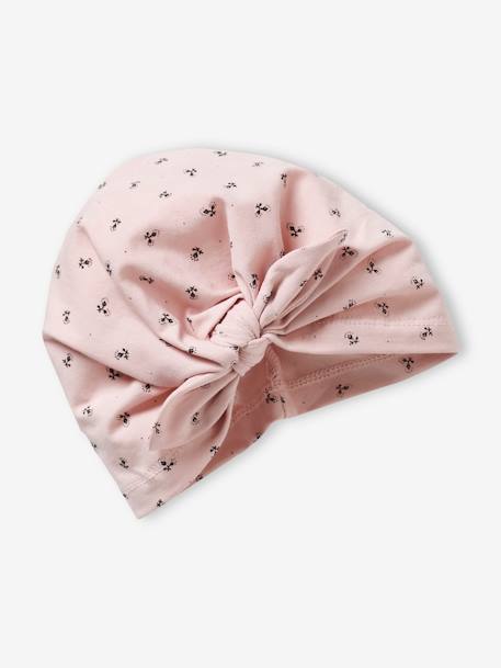 Ensemble bonnet + moufles + foulard + sac bébé fille en maille imprimée personnalisable bois de rose - vertbaudet enfant 