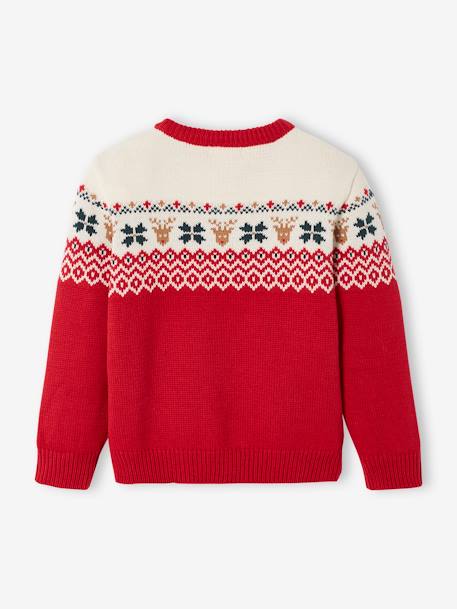 Christmas Jumper with Jacquard Motifs for Children, Family Capsule Collection fir green+red - vertbaudet enfant 