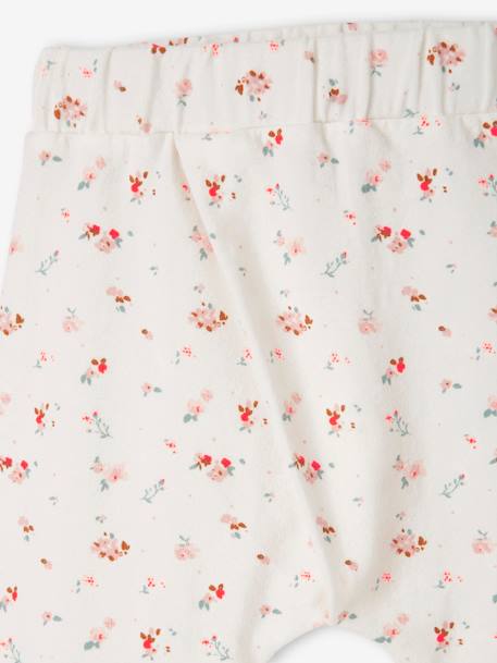 Soft Jersey Knit Trousers for Newborn Babies PINK MEDIUM SOLID+WHITE LIGHT SOLID 2 - vertbaudet enfant 