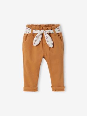Pantalon avec ceinture en tissu bébé  - vertbaudet enfant