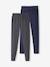 Lot de 2 leggings fille Basics anthracite+écru+gris chiné+noir+lot gris anthracite + bleu mar - vertbaudet enfant 