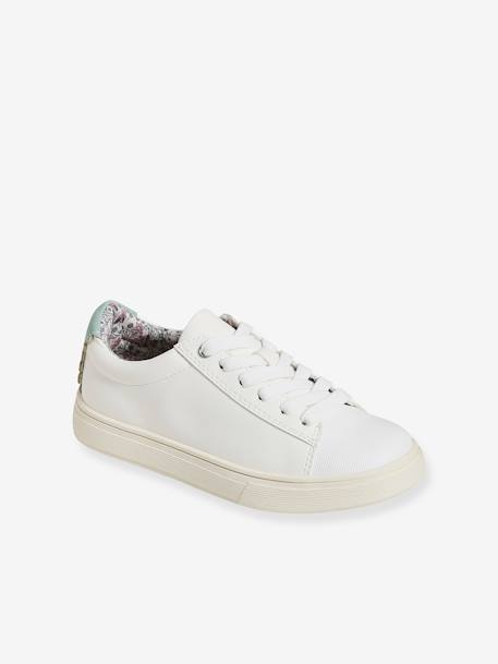 Trainers with Laces & Zip, for Girls WHITE LIGHT SOLID - vertbaudet enfant 