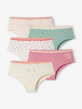 -Pack of 5 Hearts Shorties for Girls
