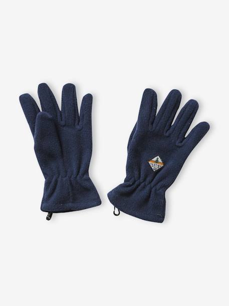Polar Fleece Gloves for Boys BLUE DARK TWO COLOR/MULTICOL - vertbaudet enfant 