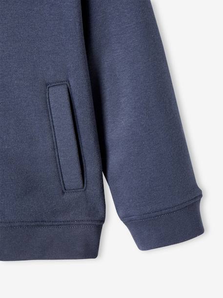 Sweat fille zippé à capuche sport bleu - vertbaudet enfant 