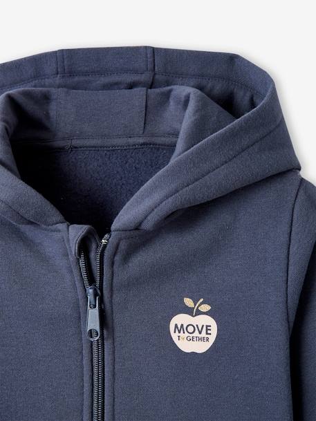 Sweat fille zippé à capuche sport bleu - vertbaudet enfant 