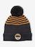 Striped Knitted Beanie for Boys BLUE DARK TWO COLOR/MULTICOL+grey - vertbaudet enfant 